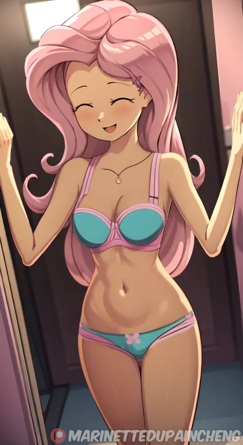 Happy Fluttershy by Marin3tt3DuPainCheng