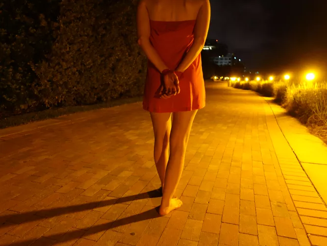 I like when my master takes me for a walk, hands tied in my back by miaexhib