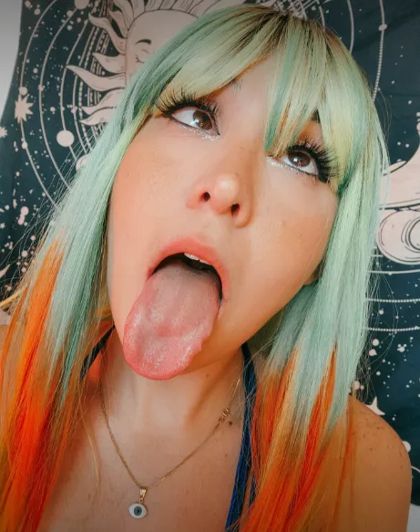  my tongue is a little long 👀 posted by naughtyCass