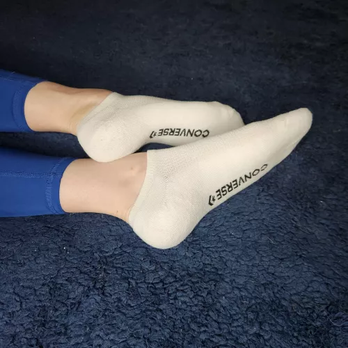 New white converse socks. Cum play.  by leggingsgirl15