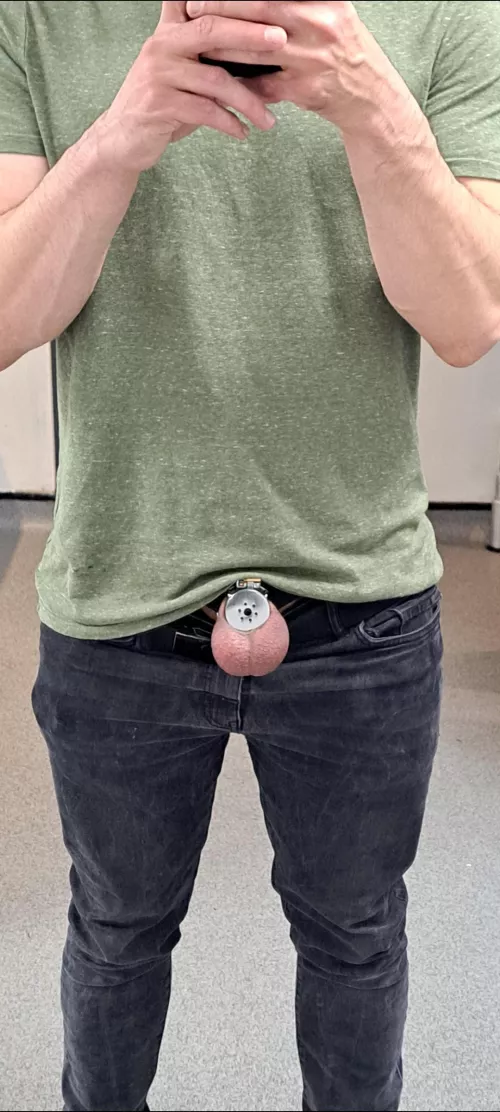 Quick pic in the gym changing rooms. If I go during off-peak times, I'll be sure to take the pic topless 😉 by EnslaveMeToday