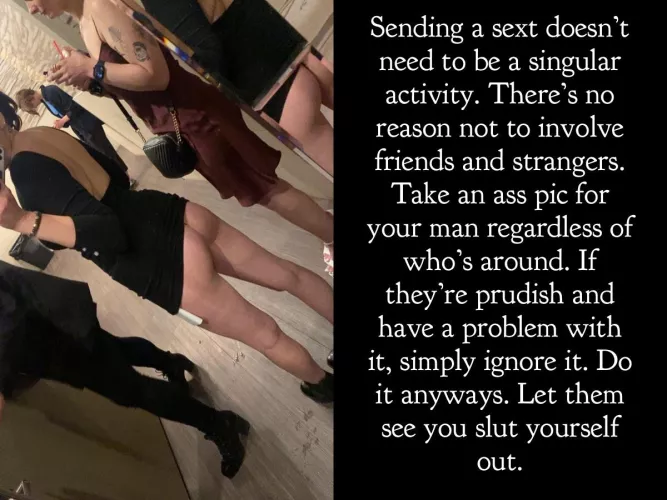 Sexting in public by PottyCaptions