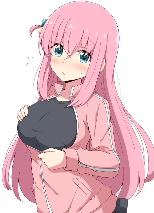 Bocchi Trying To Zip Up Her Jacket (Bocchi The Rock) by Csxc