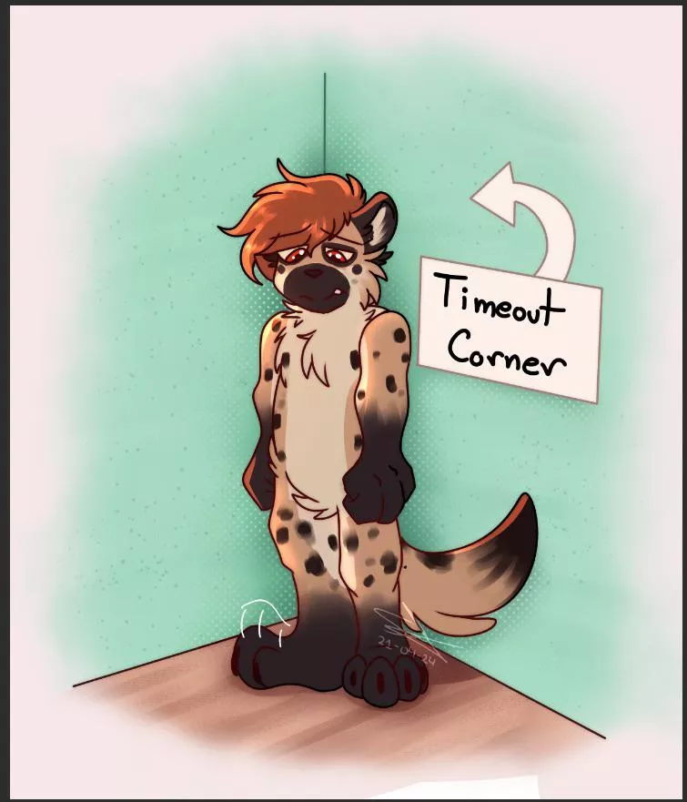 My yeen has been sent to the timeout corner :( (made by koukineon) posted by AstroTheWulf