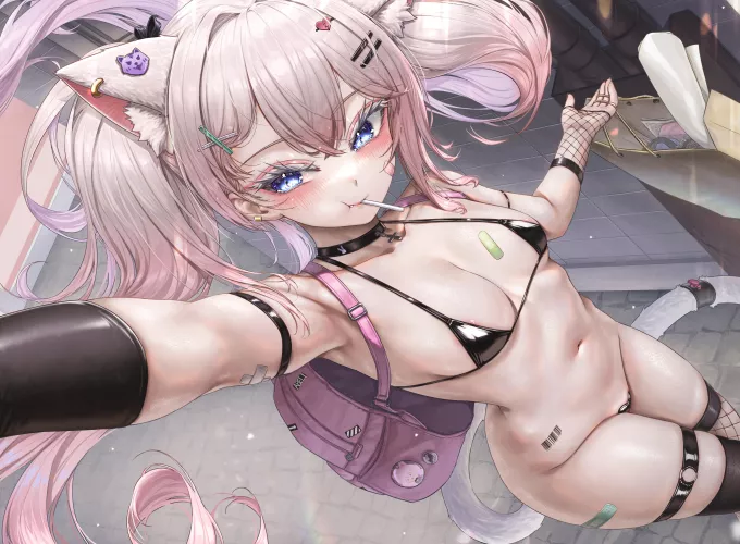 Neko taking a selfie (NormalMan) by FoehammersRvng