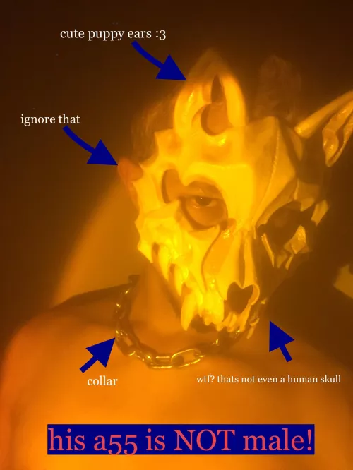 Not an actual leather mask. Does this serve? (sorry for the text, couldn't erase them) by 6SODO