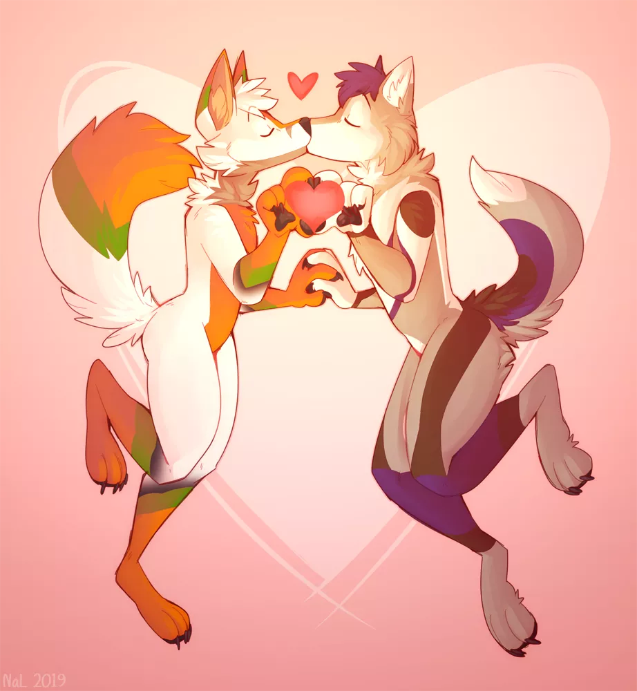 Smooch (art by NowandLater) posted by Bonkers_Reee