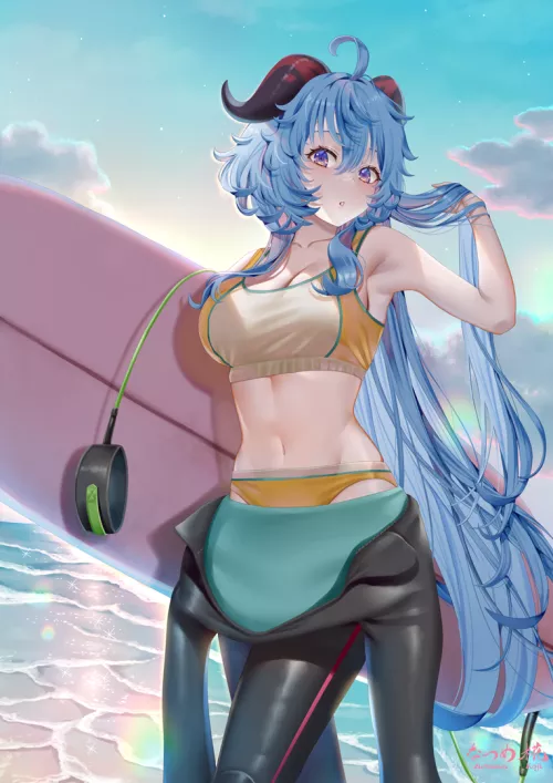 Surfer Ganyu [Genshin Impact] by CheetahSperm18