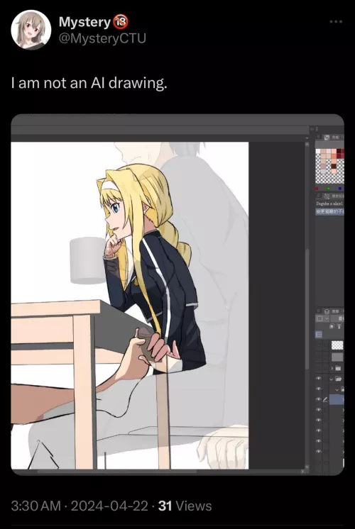 This should go without saying. Never accuse Mystery of AI Art again and pay attention.  by AnallyCuriousHet