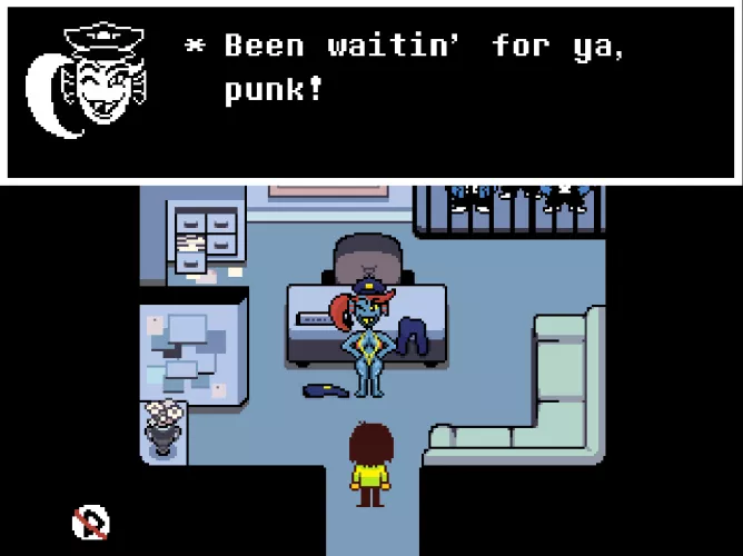 [Undyne] surprises [Kris] at the police station~ by NSFWFromD