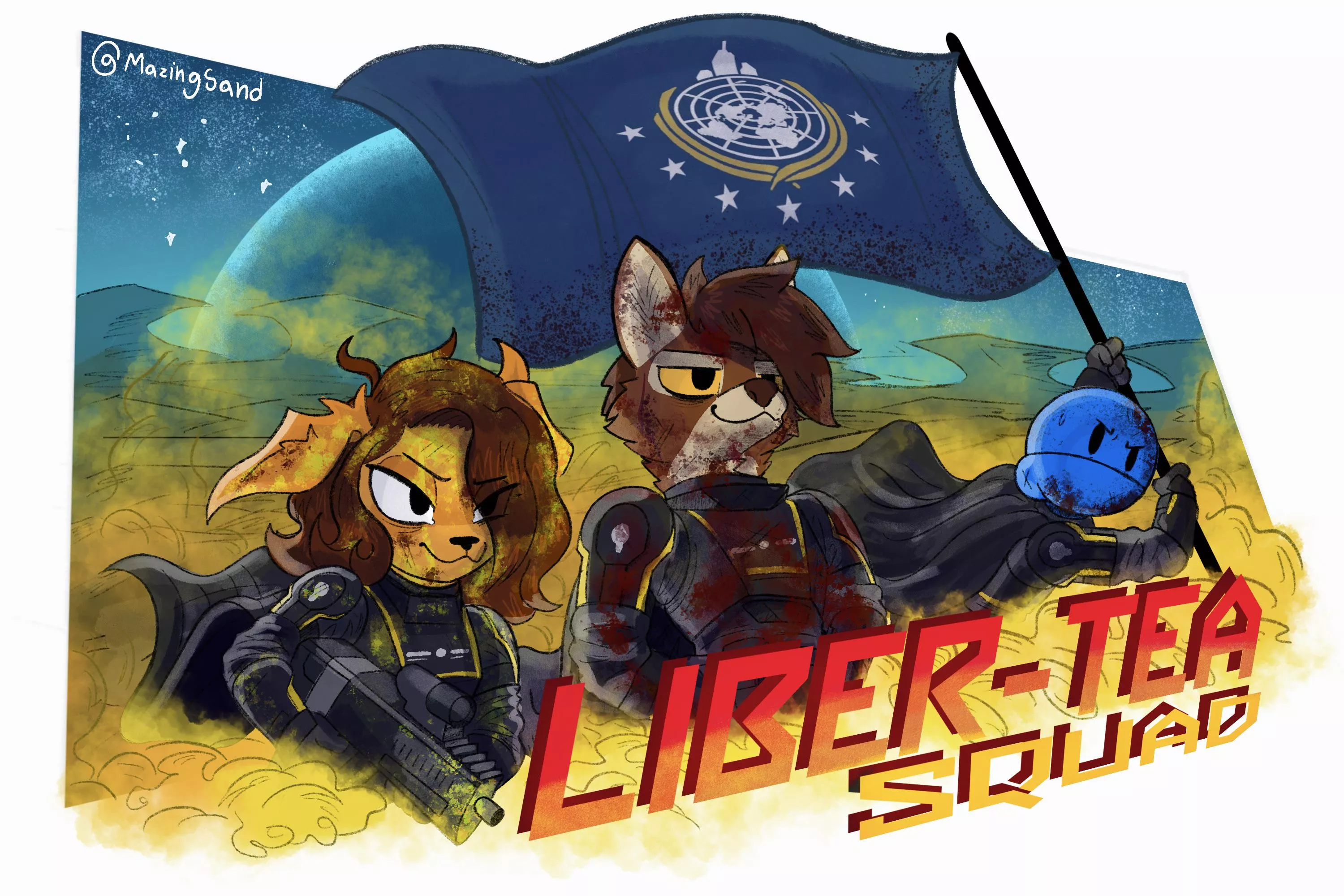 Would you like to helldive with us :3 (art by me) posted by MazingSand