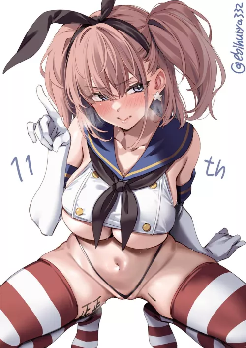 Atlanta in Shimakaze cosplay for the 11th anniversary by llamanatee