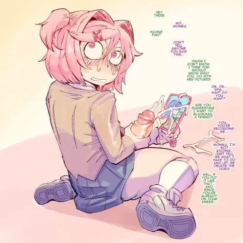Caught you natsuki, artist (box_chan_) by cyborgkid34