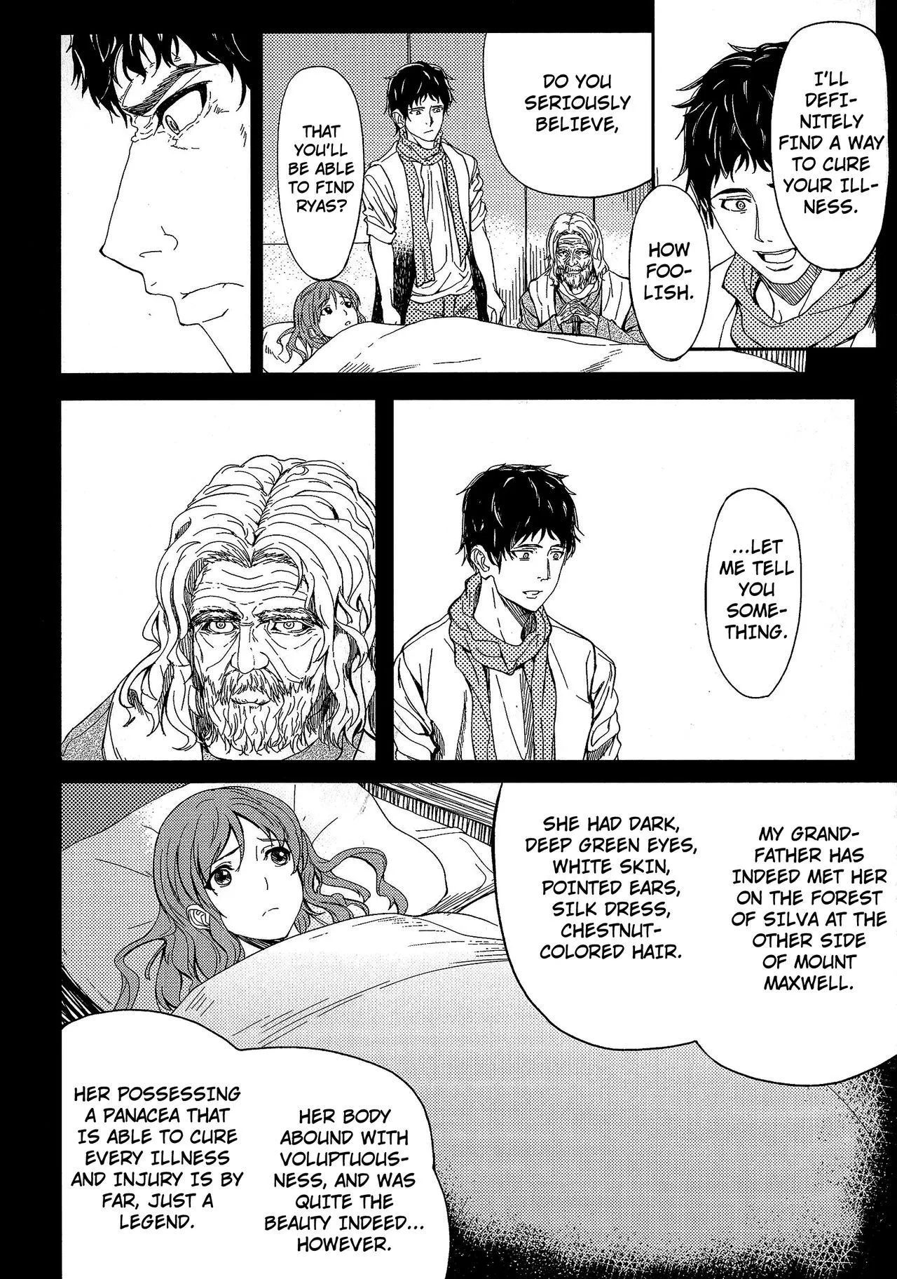 [Kosuke Haruhito] I love how stylisticly different the medicine man is rendered, it really sells his age, and that even the oldest of the village believe the magic healer is a myth. posted by the_other_alien