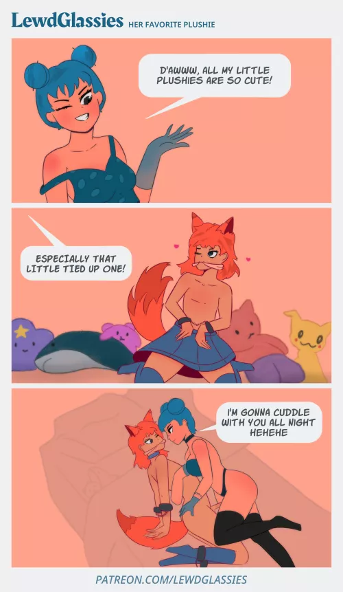 Lilly loves all her little plushies [OC] by LewdGlassies