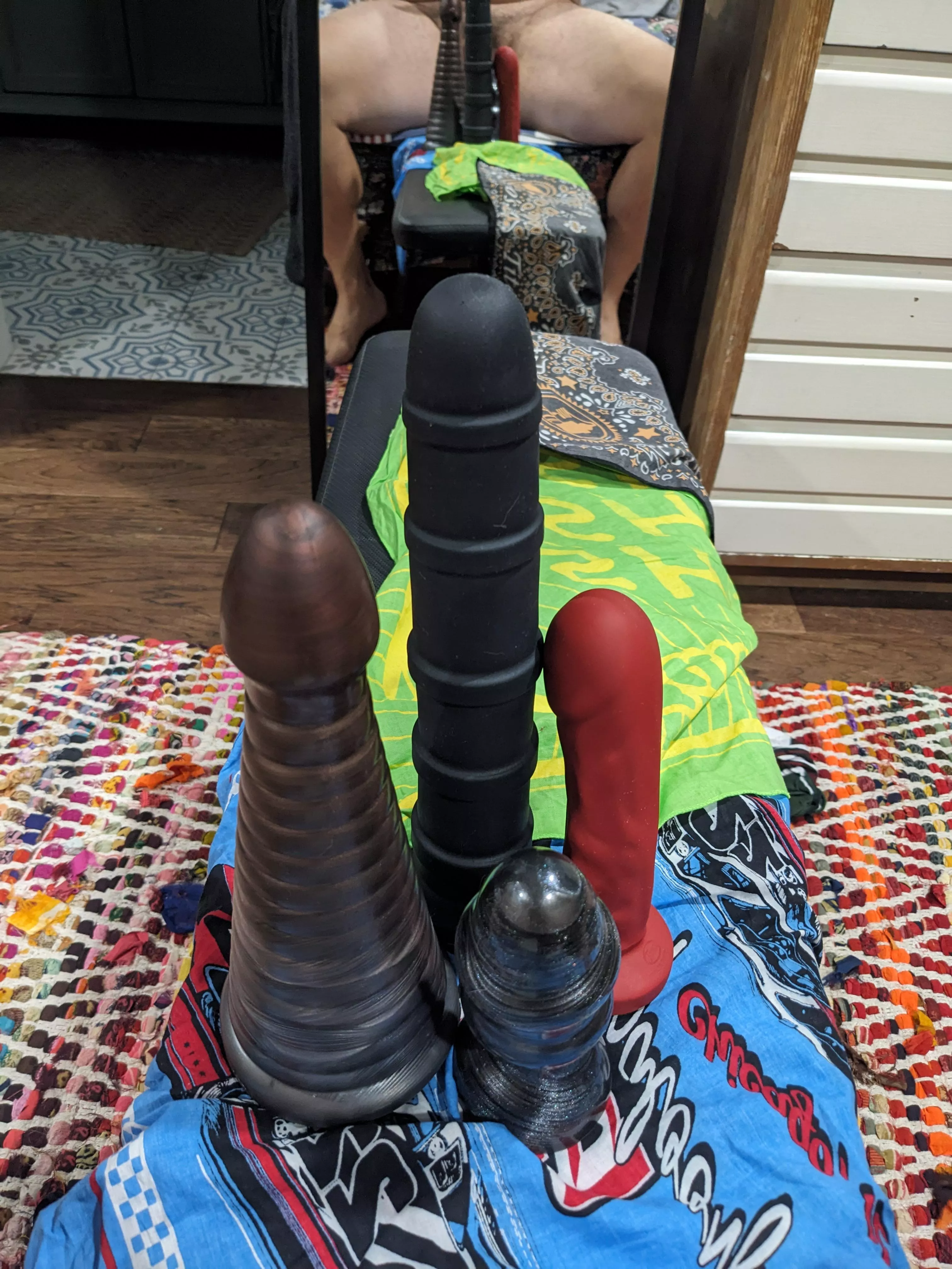 My Arsenal. A good range of girth and length for me. posted by honeybear360