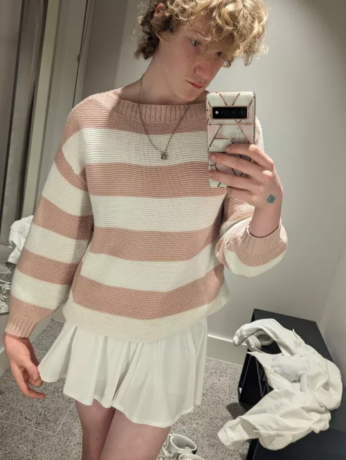 my first time ever wearing a skirt ! i didn't hate it, but i was too scared to buy it lol by astrameria