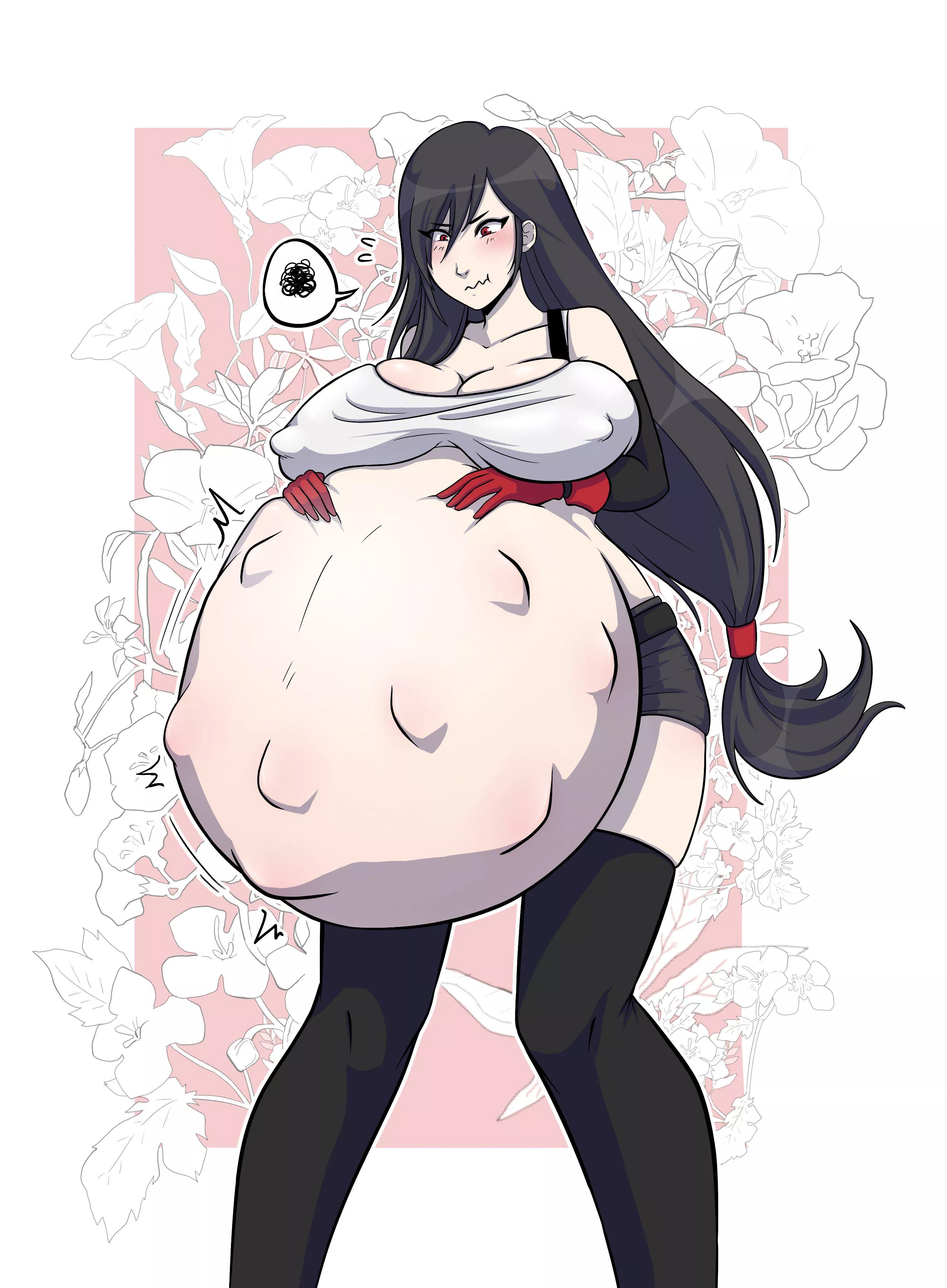 Pregnant Tifa's kids are as much of a fighter as their mother (@mikazonn) posted by HeavyLancerthe8th