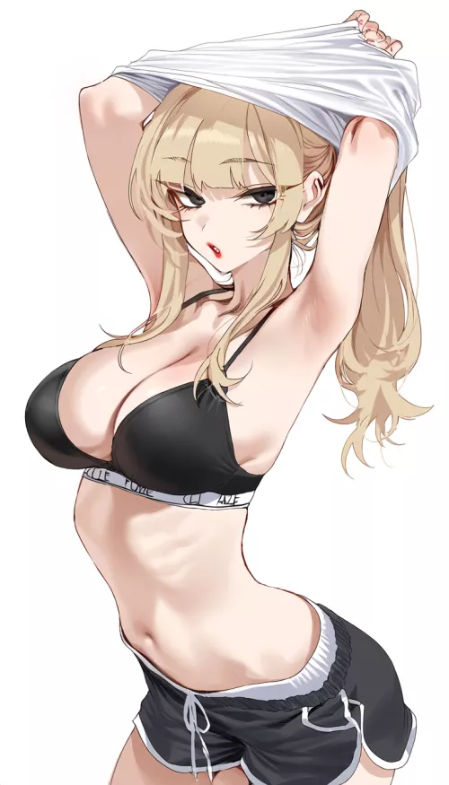 Taking off her Shirt  by CheetahSperm18