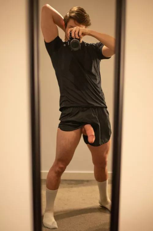 Whoops! My cock slipped out of my shorts! Can you lend a hand and tuck it back in?  by Maple_Cock