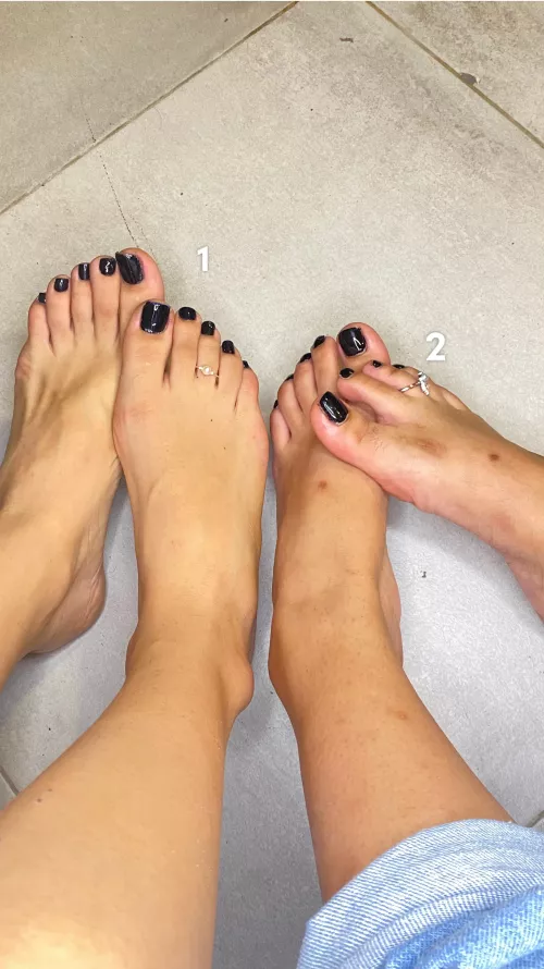 With my friend we want to know which feet you prefer🖤😍 by Substantial-Pie-1914