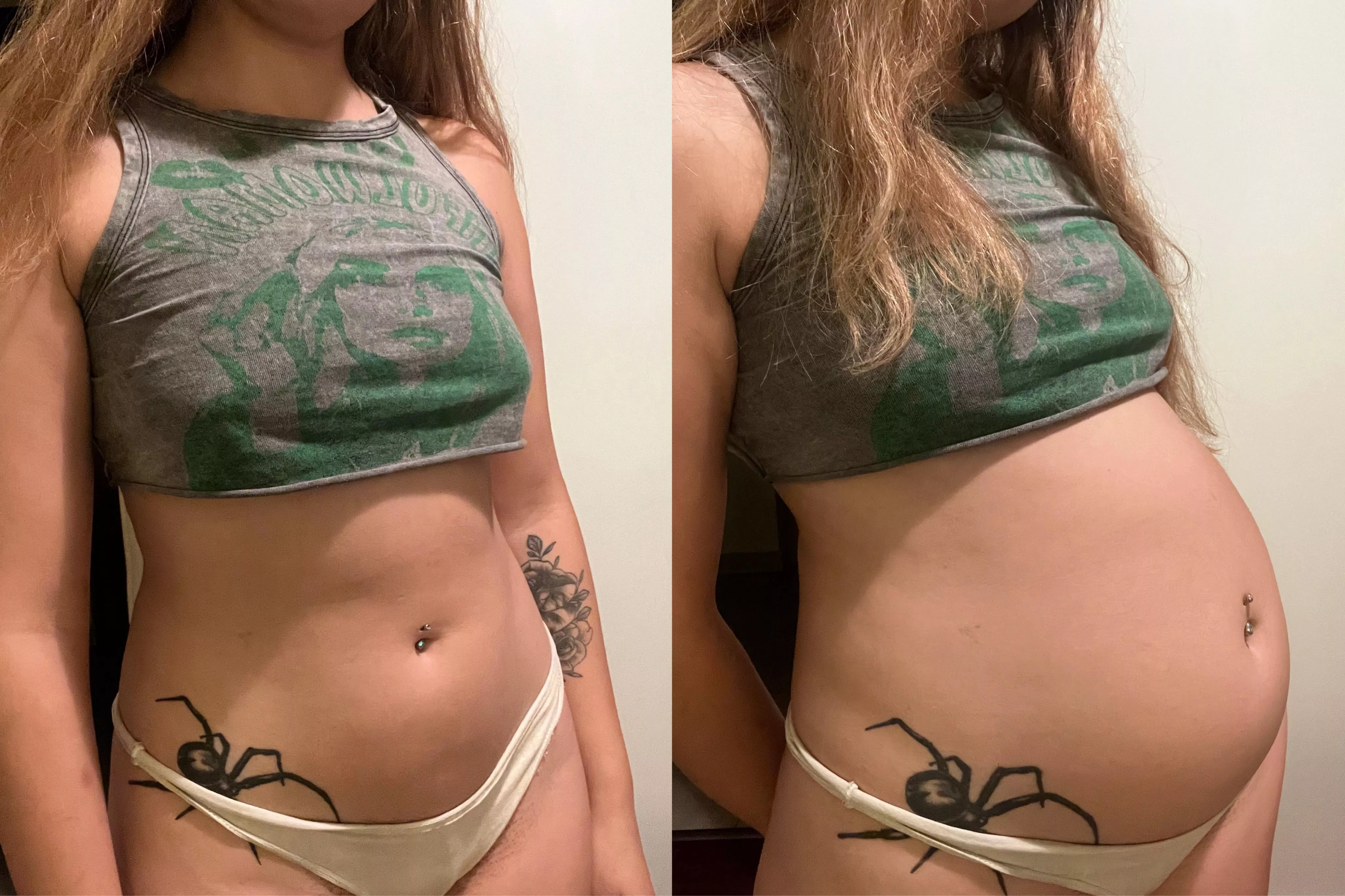 Belly inflation before and after posted by vvenuslx