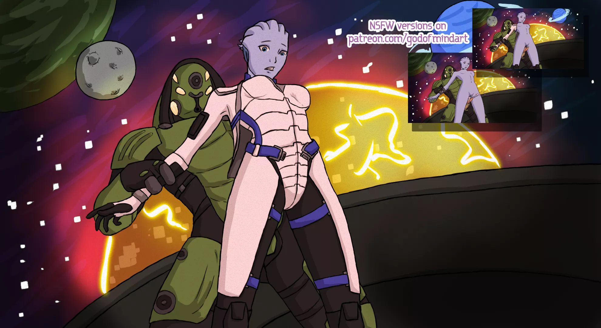 Liara and a Krogan (God of Mind) posted by God_of_Mind