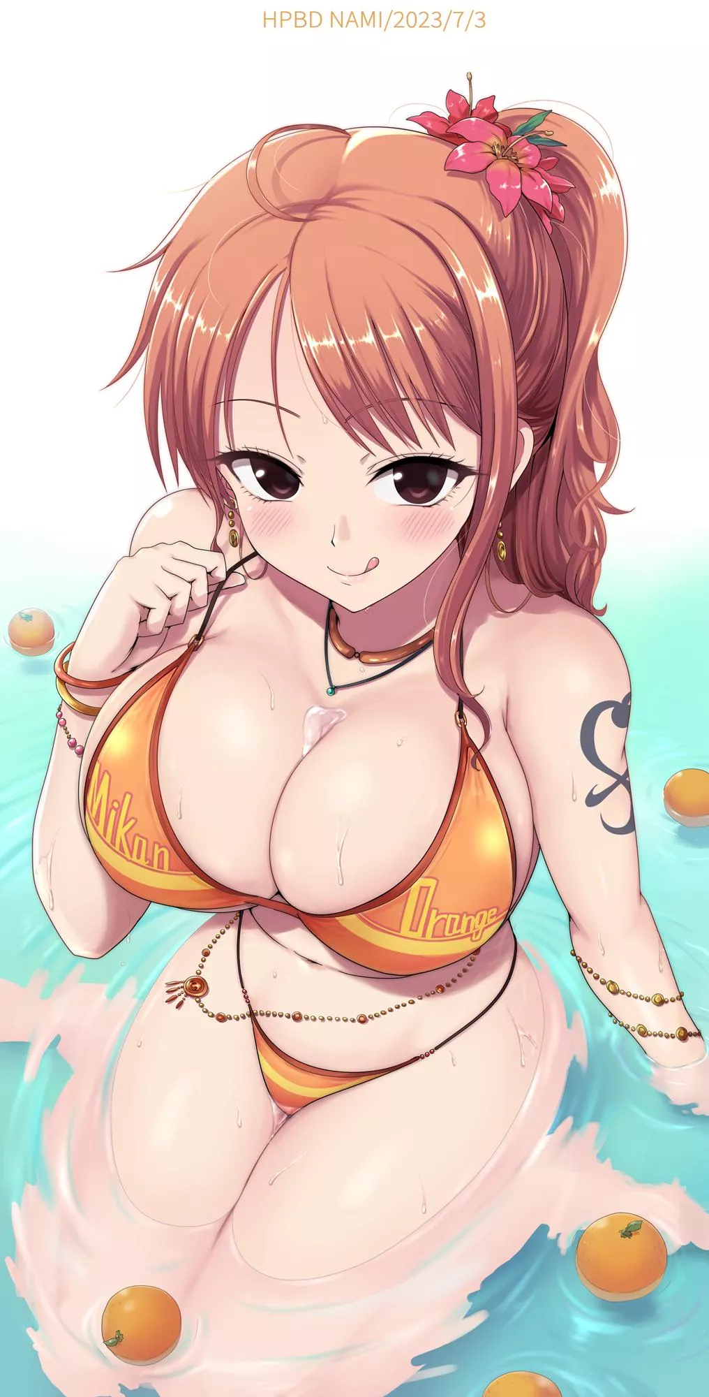 Nami having a good time at the beach  posted by theloverofcake