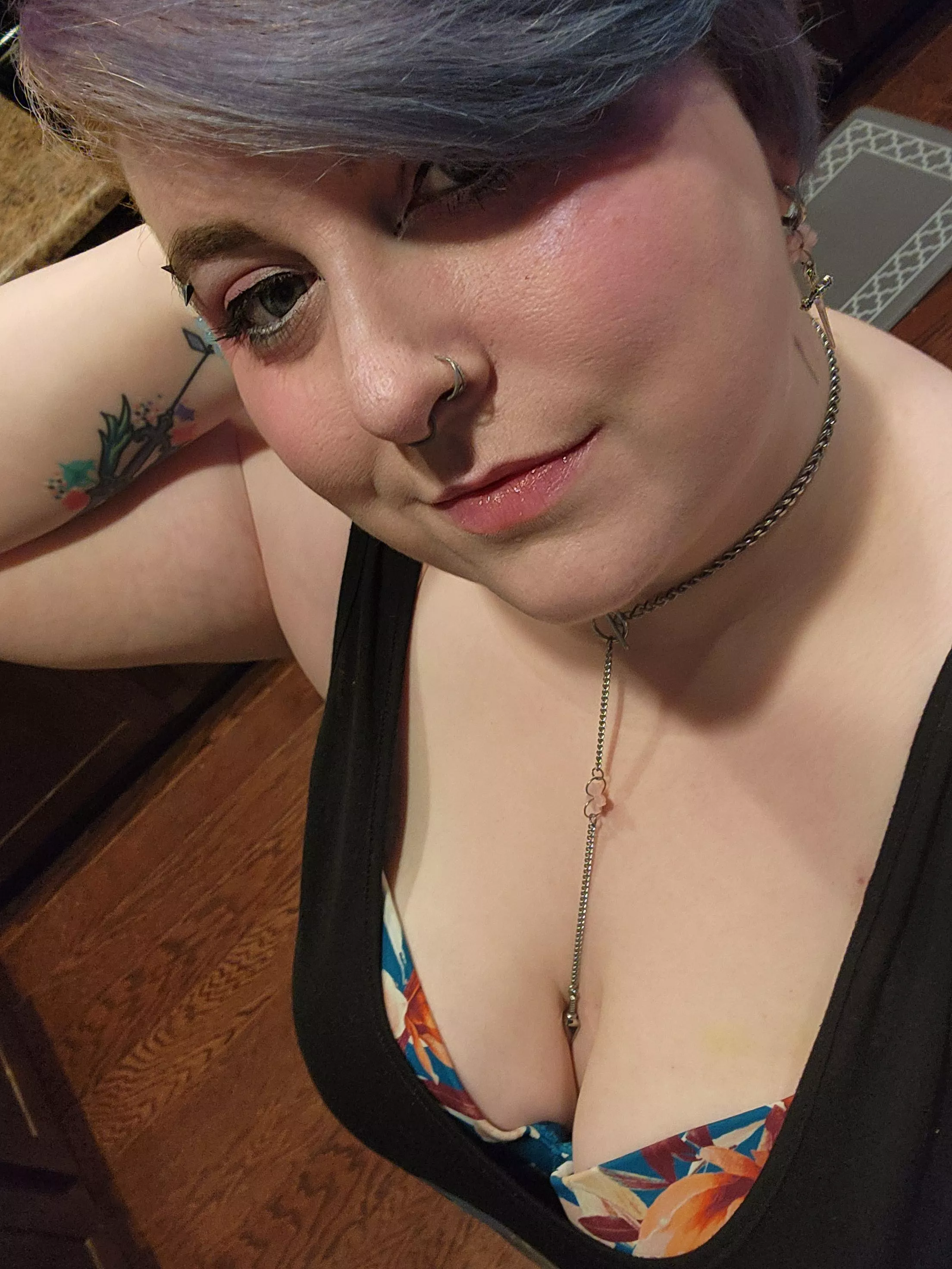 Showing a peek of the bra  posted by Angel2016Curves