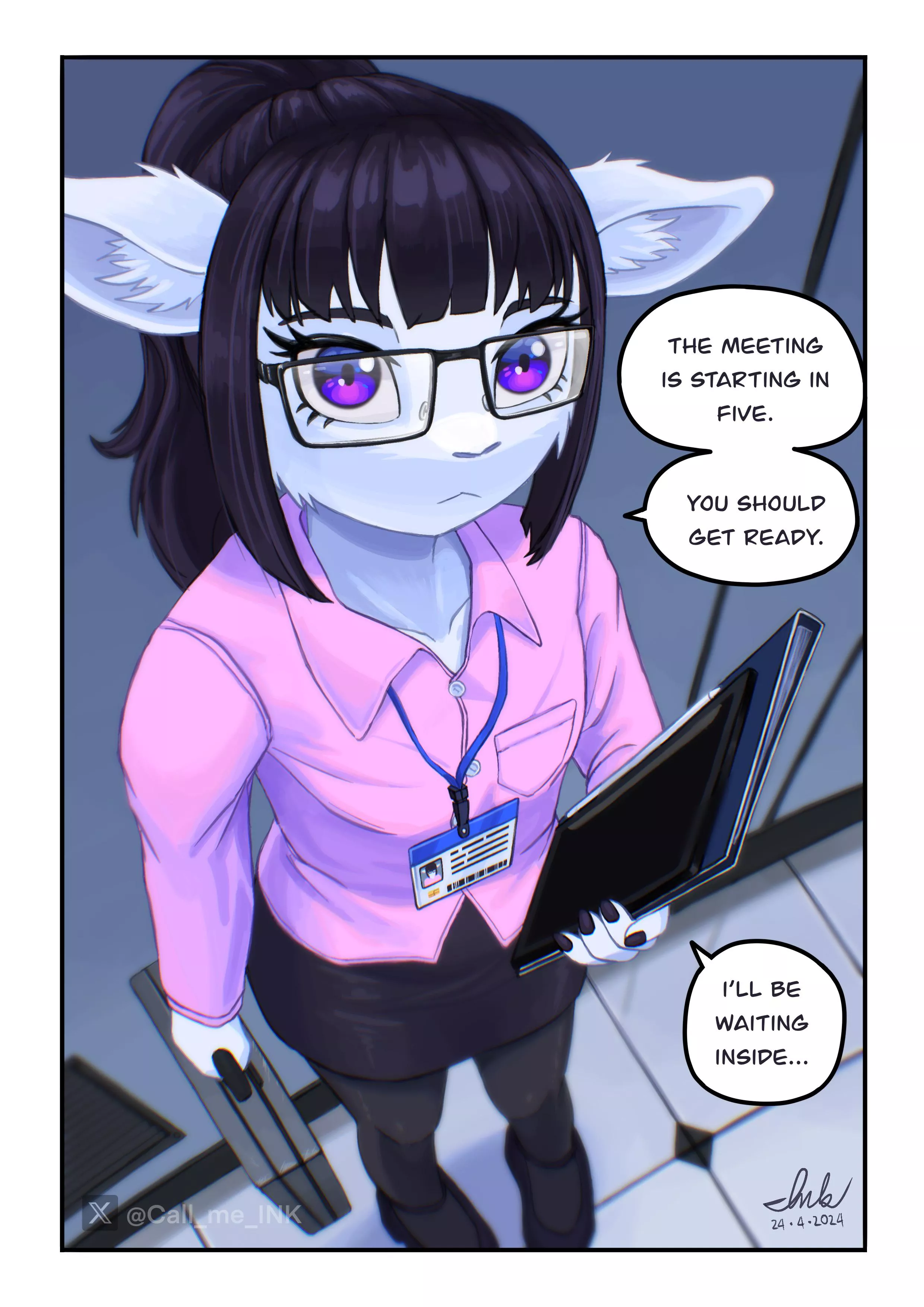 Tala on her first quarter meeting 💼📈 (art by me) -open for commissions posted by EricJeffurson