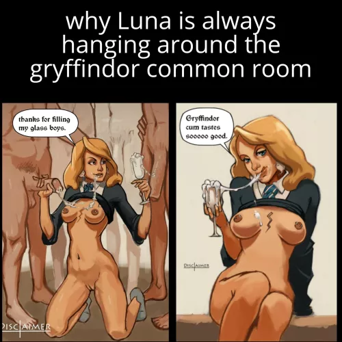 Why Luna hangs out with Gryffindors all the time. by slaugherbug