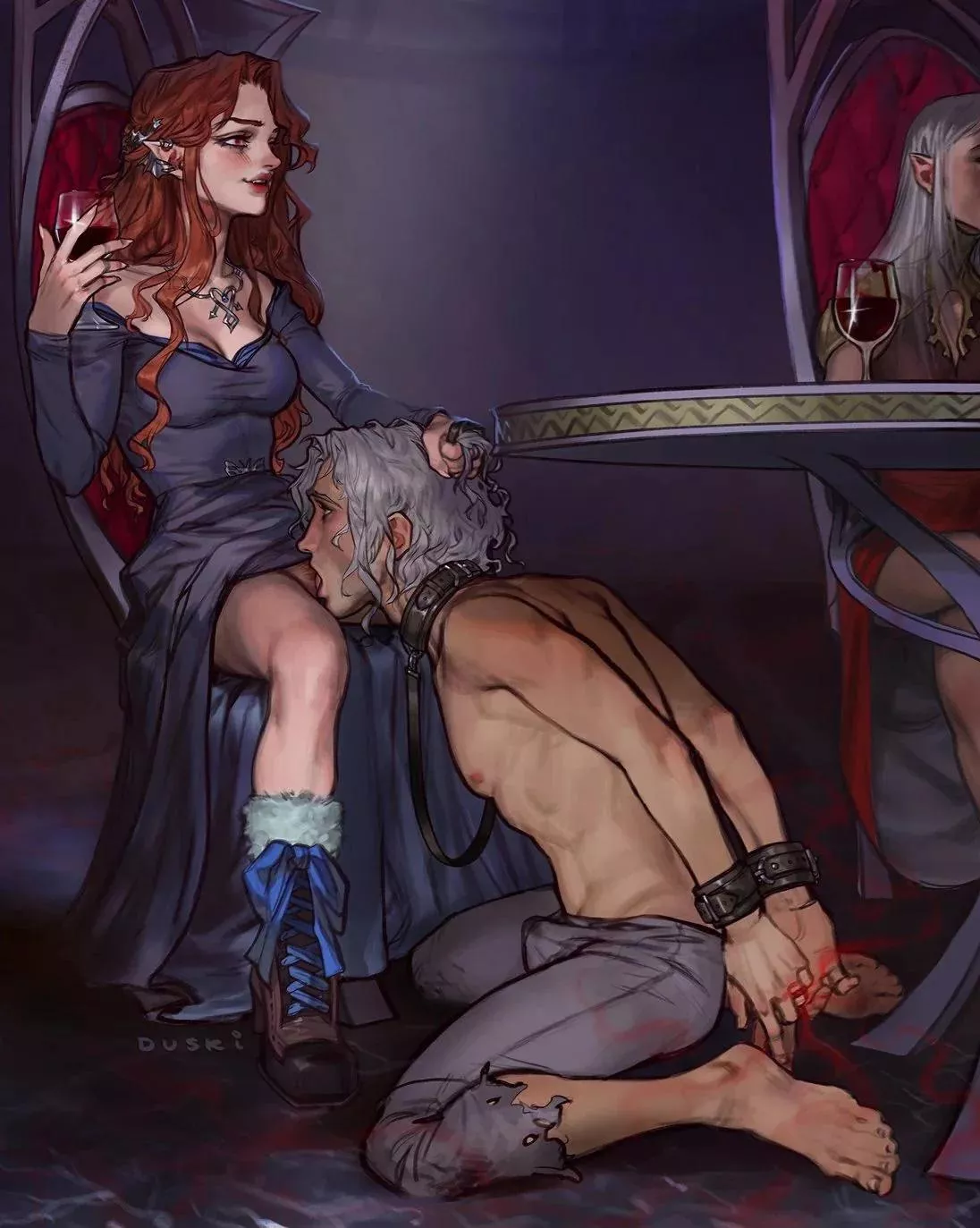Becoming a thrall to an Elvish vampire isn't that bad, she'll just enjoy forcing you to obey and serve her every whim. (Hadrianlibell) posted by TheLunchBuyingMonk