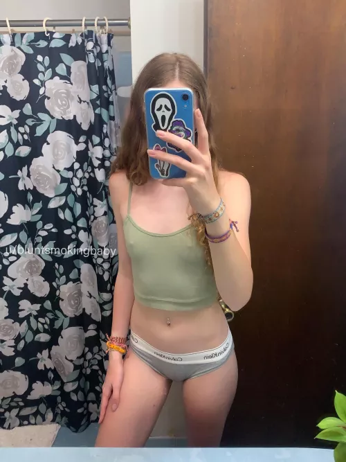 Caught my pokies in the mirror by bluntsmokingbaby