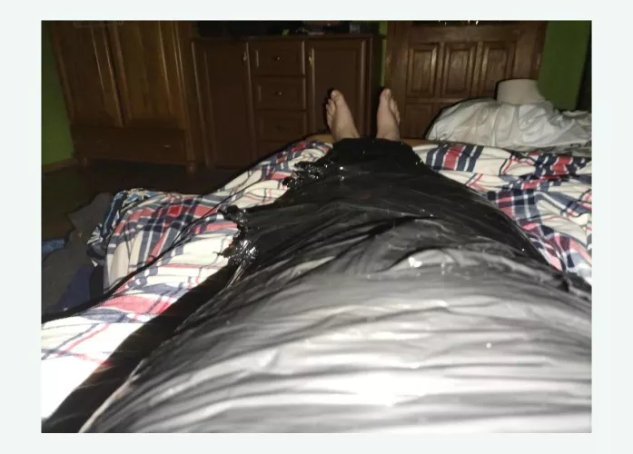First time fully naked in two layers of pallet wrap. I mummified myself of course. Would love to be someone's plaything gn by Evening_Recover_283