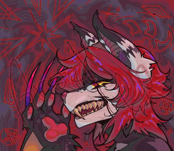 My fursona! 🖤✴️His palm looks funny (art made by me)  by Known_Minimum_6134