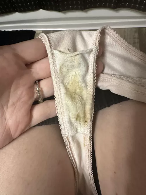My panties just after 24 hours of wear yum by nicholebaby1996