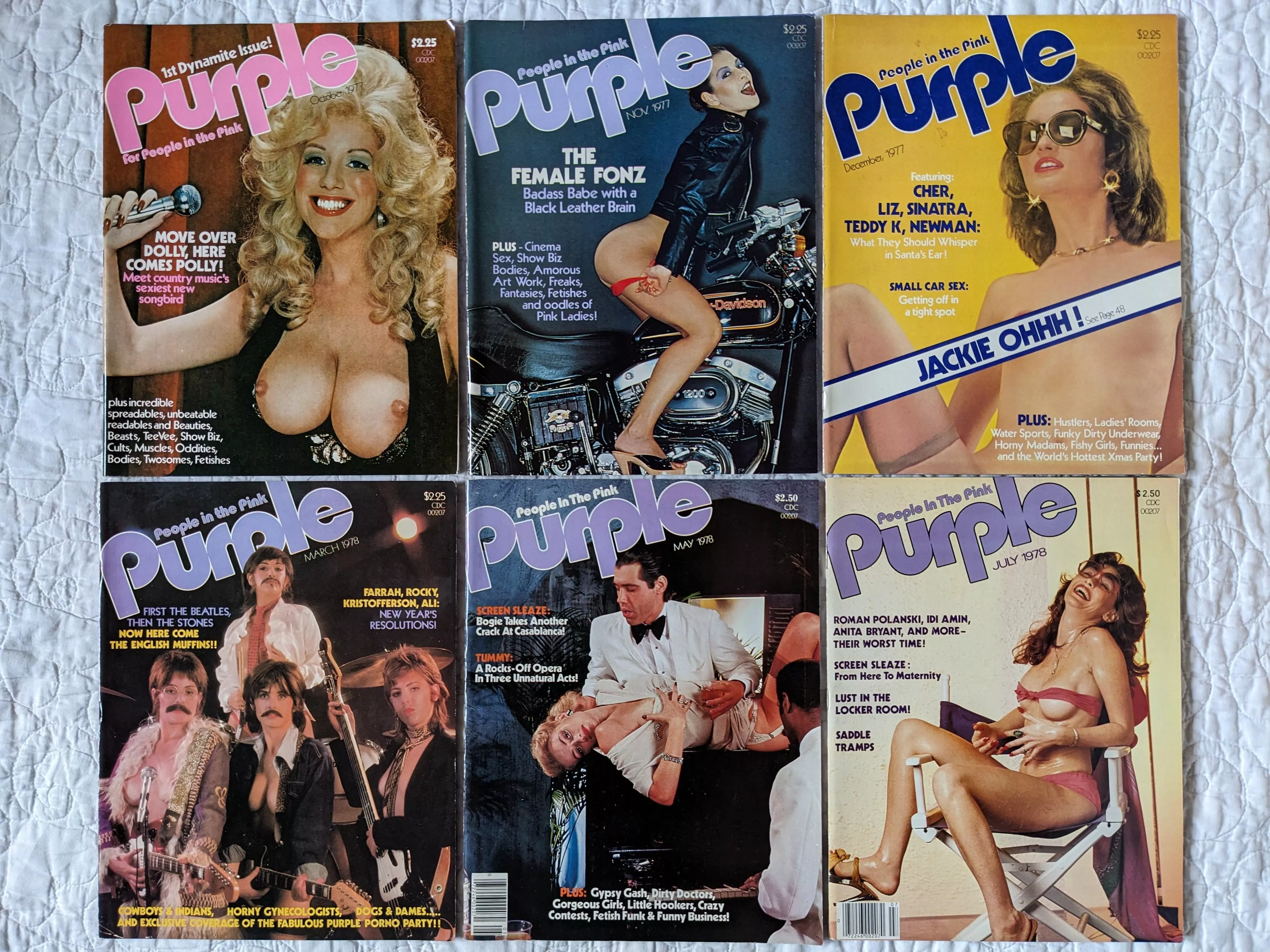 Purple: For People In The Pink. Covers from 1977 and 1978. posted by CafGardenWitch