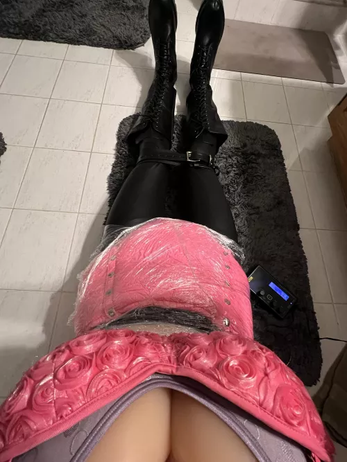 Shiny, padded estim sessions are the best 🖤 by OrangeMelon24