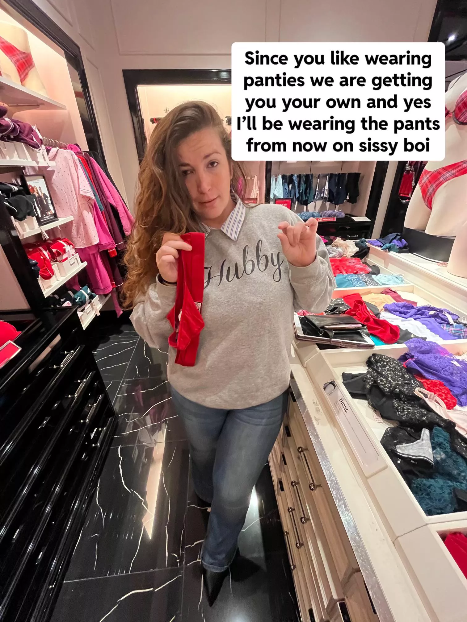 Since you like wearing mine we will get you your own cucky  posted by GoddessBrazda