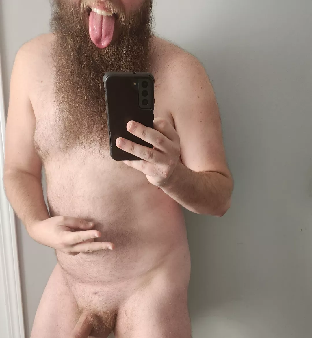 Cubbin' in the mirror. 😜😜 posted by BeardeddBombshell