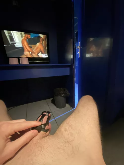 Decided to go to a sex-shop to watch a good old porn movie and leave my cabin door open so people could see my useless dick locked for the last 10 days, and spread their load on me by S4I0u