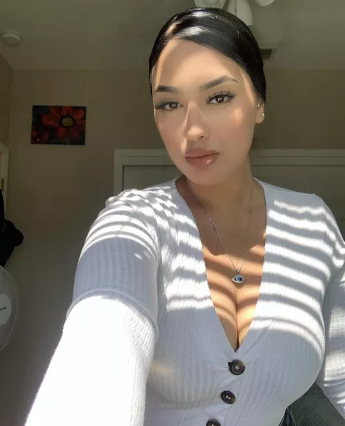 Doing her best to hide those puppies by KamaSutra1899