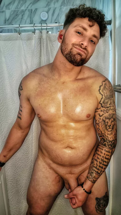 Gotta love oiled up abs  by Harvey-Justice