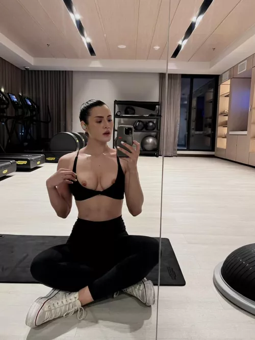 Having fun at the gym  by Fruity_pebble_s