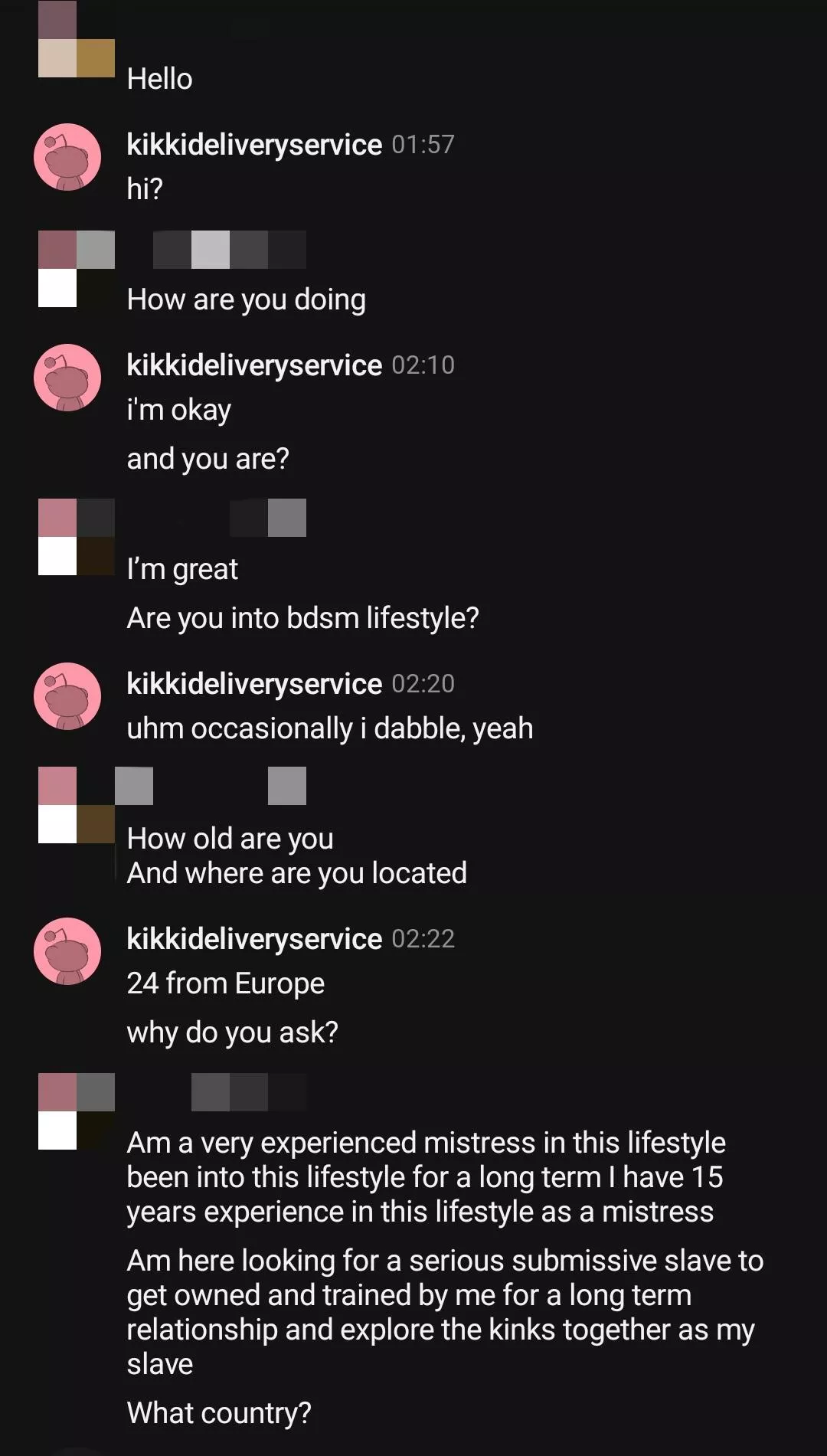I finally got my first low effort domme dm, yay! posted by kikkideliveryservice