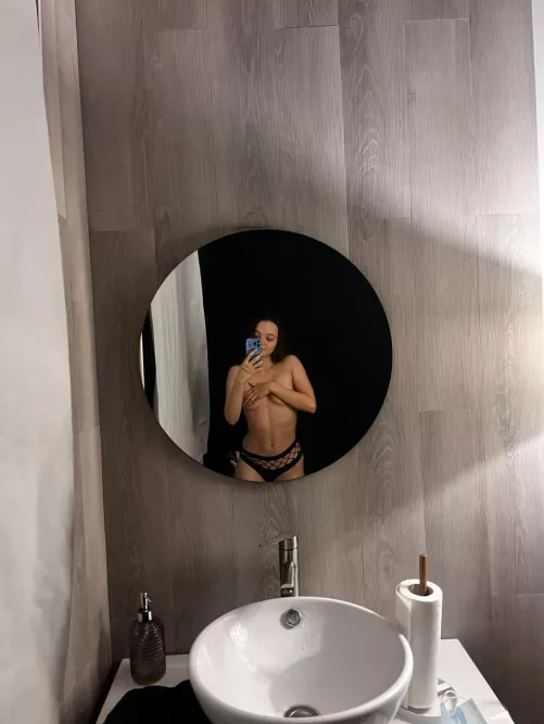 I'm 20 years old. I like to undress in public toilets, showing your boobs in public. Do you like it? by Cross-Miniature396