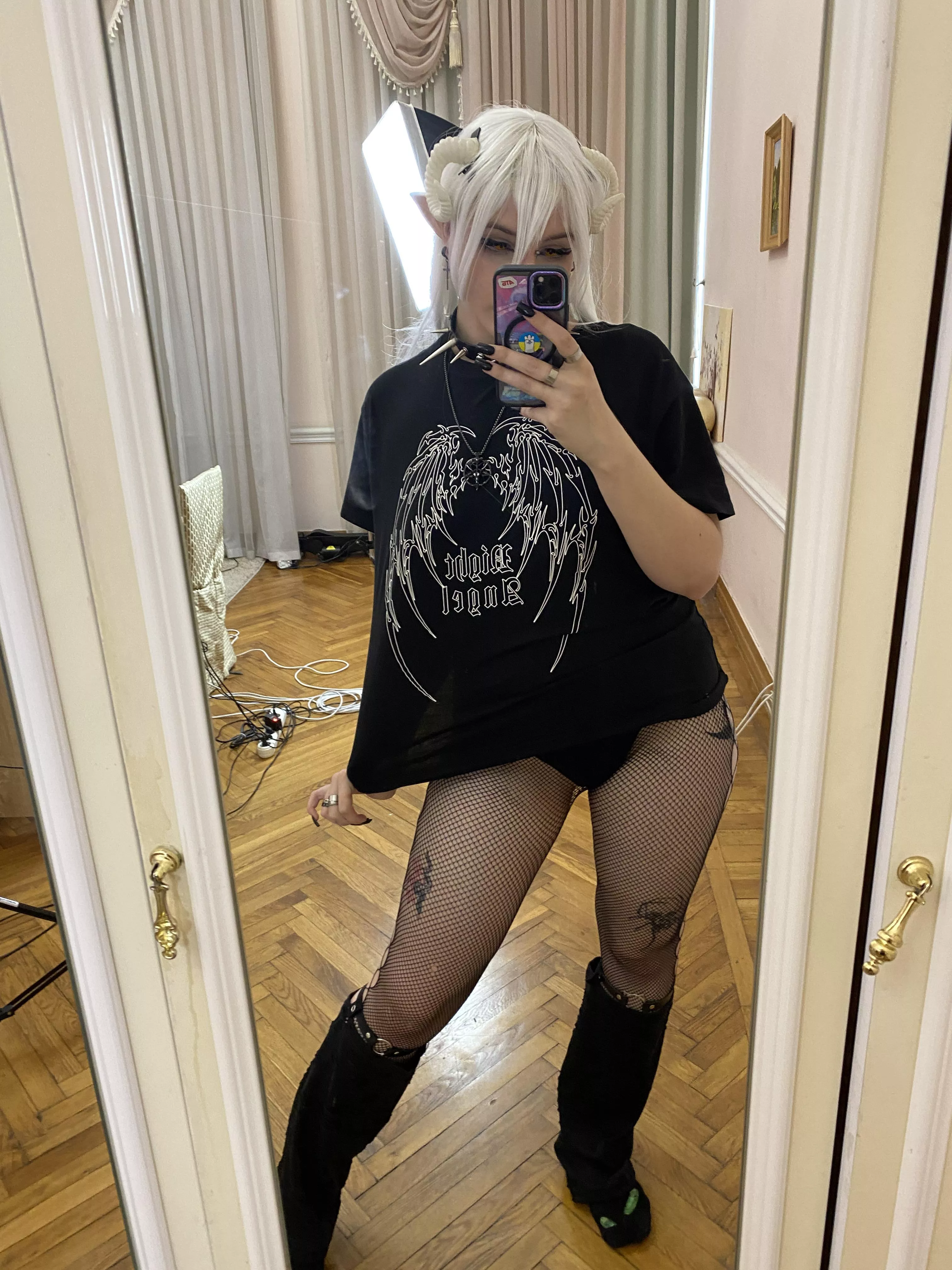 Always loved fishnets and always loved dressing up in cosplay posted by eva_curls_