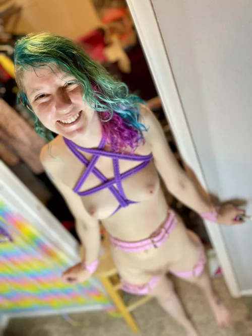 First time in a pentagram harness ☺️🤘🏻 by ReddRavish