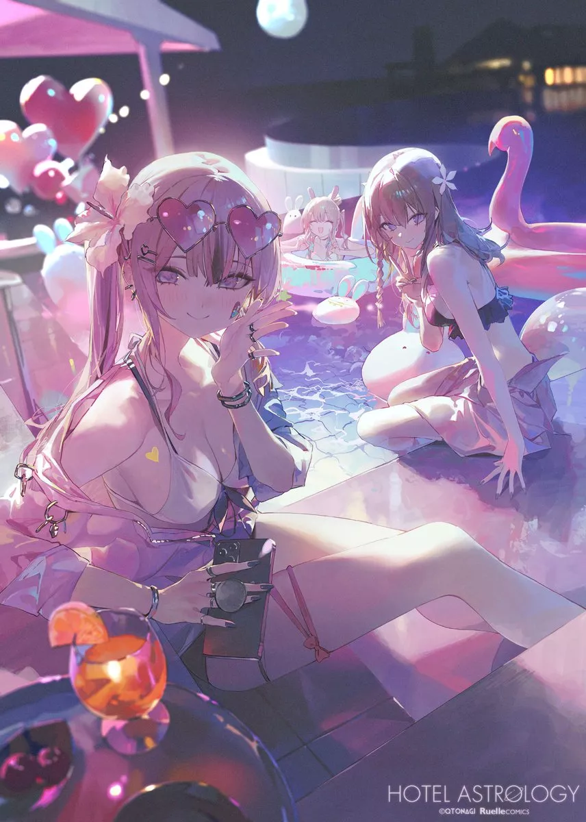 Girls by the pool under the moon posted by RamonRiever