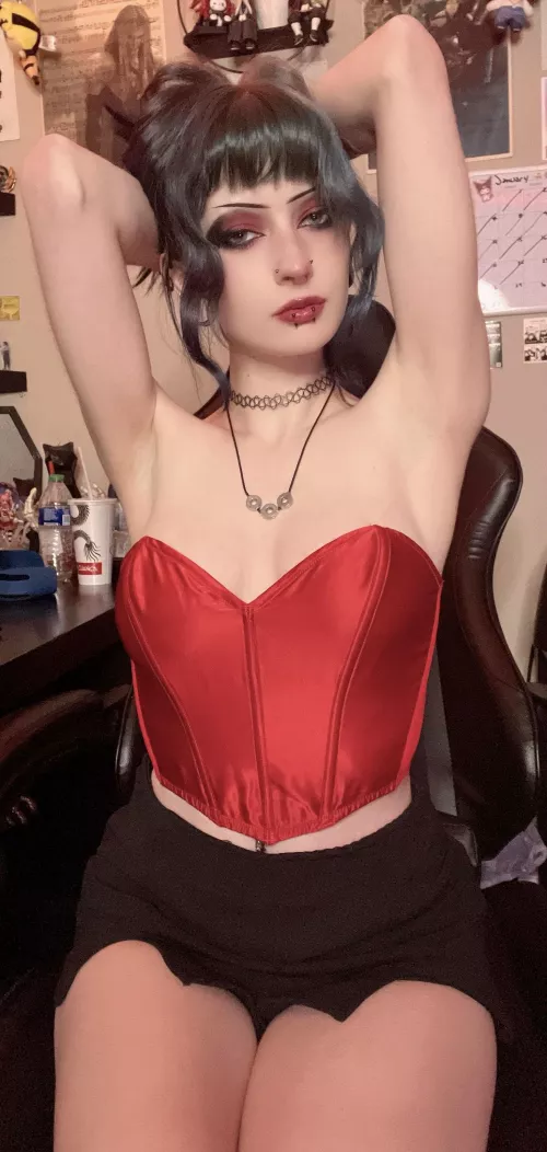 hope you love this corset on me [f] by bullet_girl